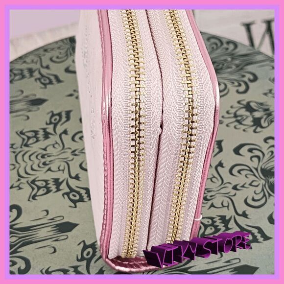 💖 NWT Juicy Couture Pink Diamond Velvet ID Coin Bag Double Zipper #7220 💖 - Picture 5 of 11